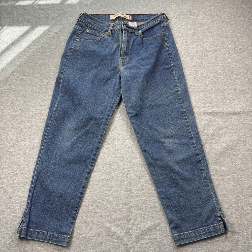 Levi Strauss Classic Slim Women's Capri Jeans Blue Denim Mid Rise/Wash Size 10